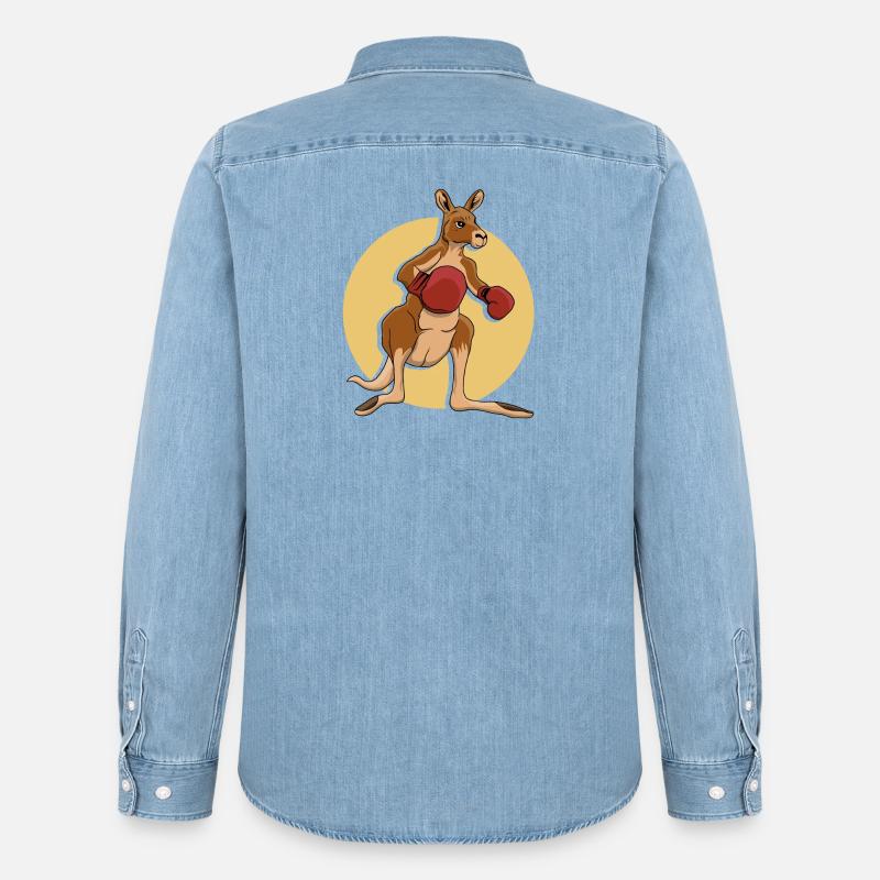 Kænguru bokser - Stanley/Stella denimskjorte - afbleget lyseblå