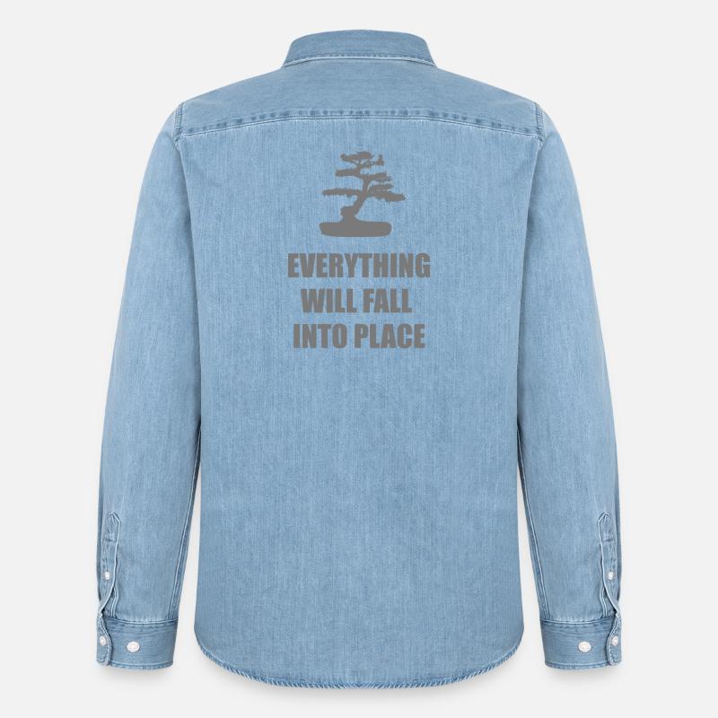 Alles wird sich fügen, Mindset Tee - Männer Jeanshemd Organic von Stanley/Stella - verwaschenes Hellblau