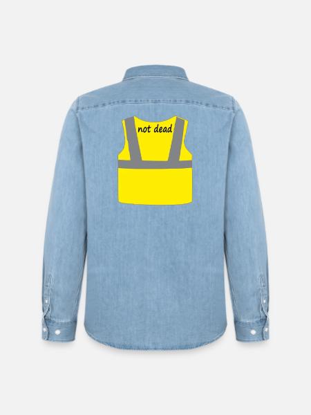 Yellow vest - Men’s Organic Denim Shirt by Stanley/Stella - light wash