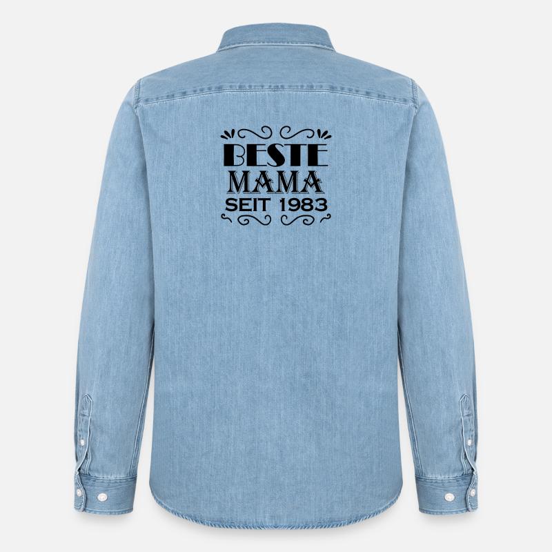 Beste Mama seit 1983 - Männer Jeanshemd Organic von Stanley/Stella - verwaschenes Hellblau