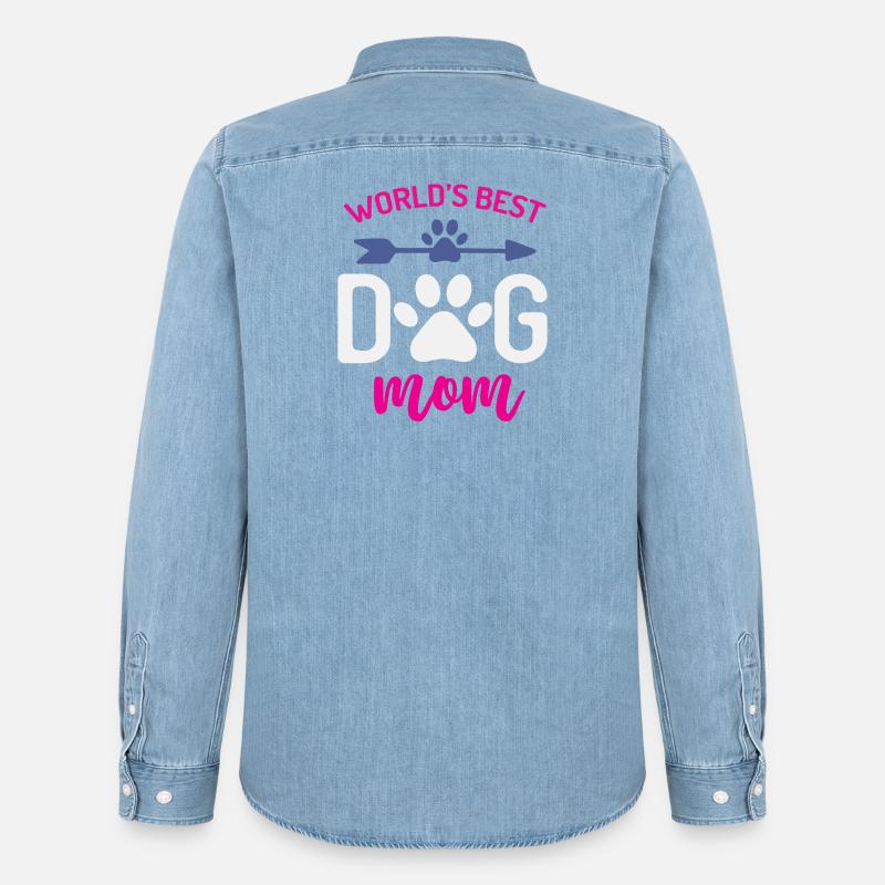 Die beste Hundemutter der Welt - Männer Jeanshemd Organic von Stanley/Stella - verwaschenes Hellblau
