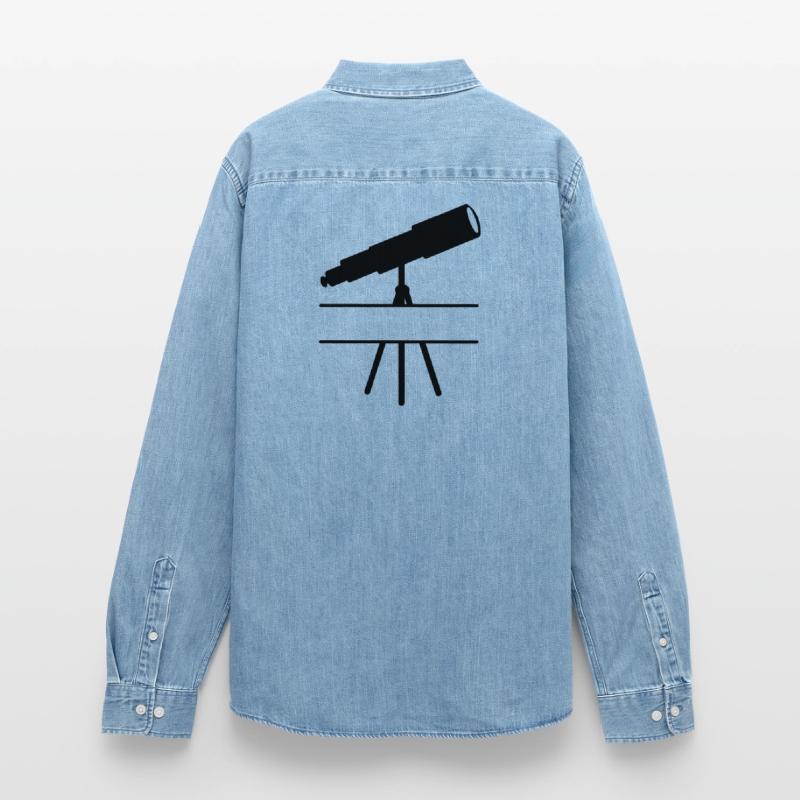Teleskop-Schattenbild mit Leerzeichen oder Balken Männer Jeanshemd Organic von Stanley/Stella