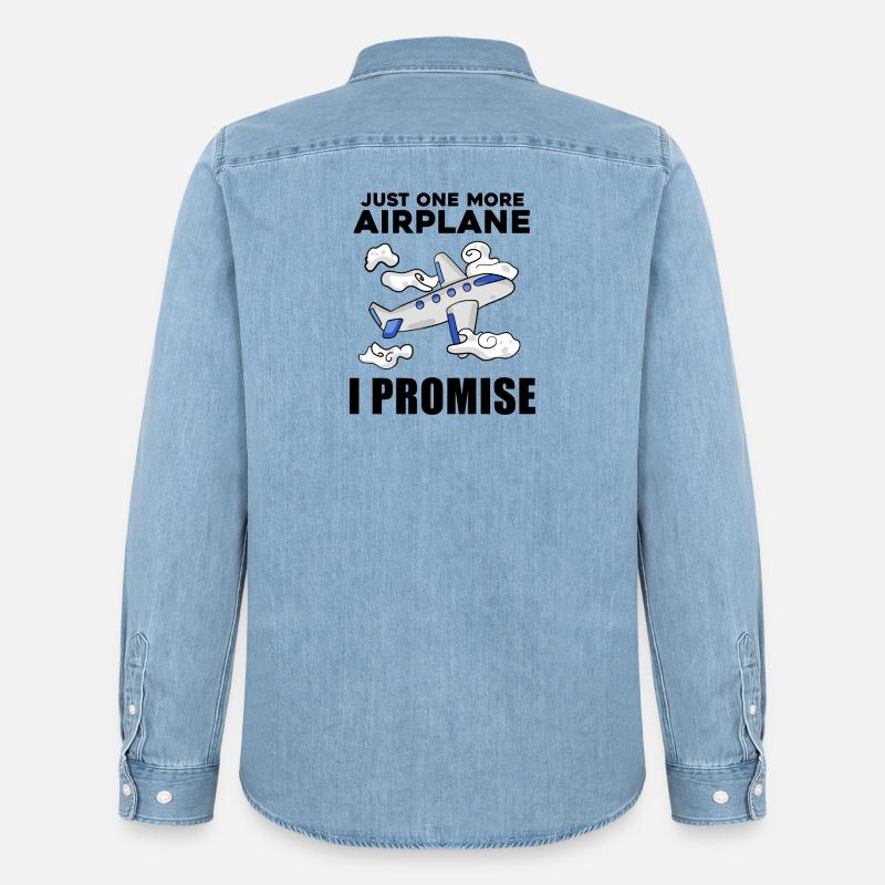 Flugzeug Pilot Spruch Geschenk - Männer Jeanshemd Organic von Stanley/Stella - verwaschenes Hellblau