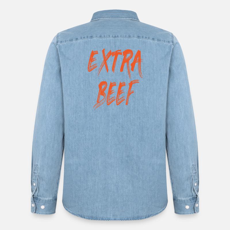 Das Extra Rindfleisch - Männer Jeanshemd Organic von Stanley/Stella - verwaschenes Hellblau