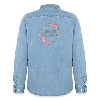 Weltbeste KFZ-Meisterin Beruf Geschenk - Männer Jeanshemd Organic von Stanley/Stella - verwaschenes Hellblau - Hinten - AI Model Male 185 light (185cm)