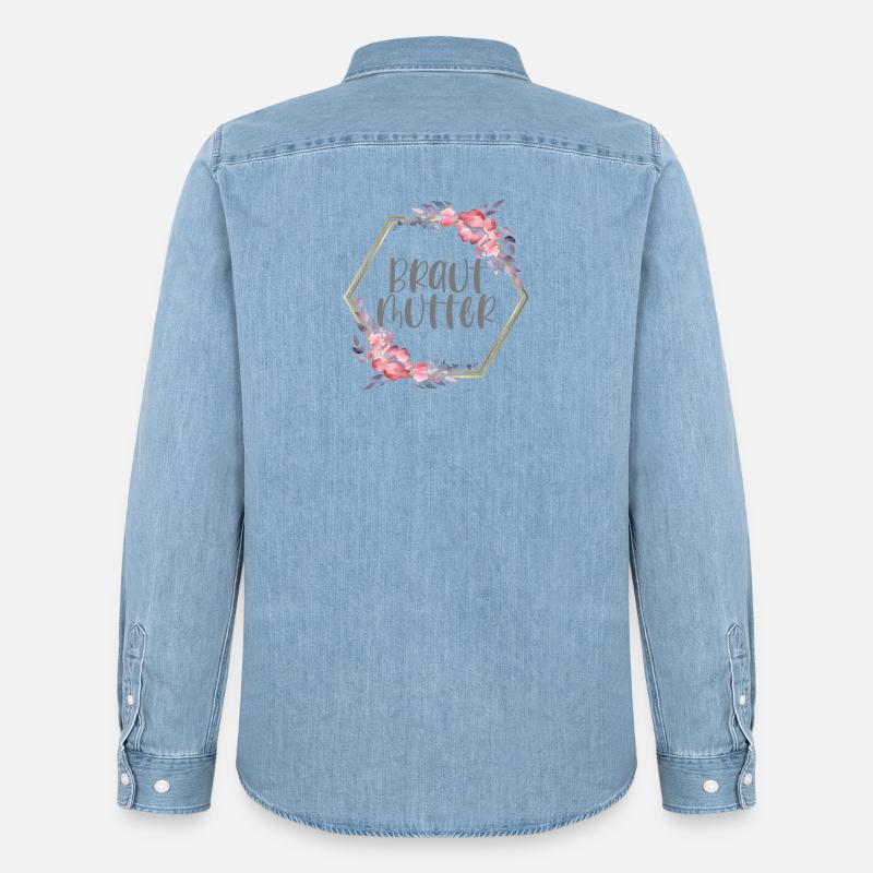 Brautmutter Verlobung Boho Team Bride Geschenk - Männer Jeanshemd Organic von Stanley/Stella - verwaschenes Hellblau