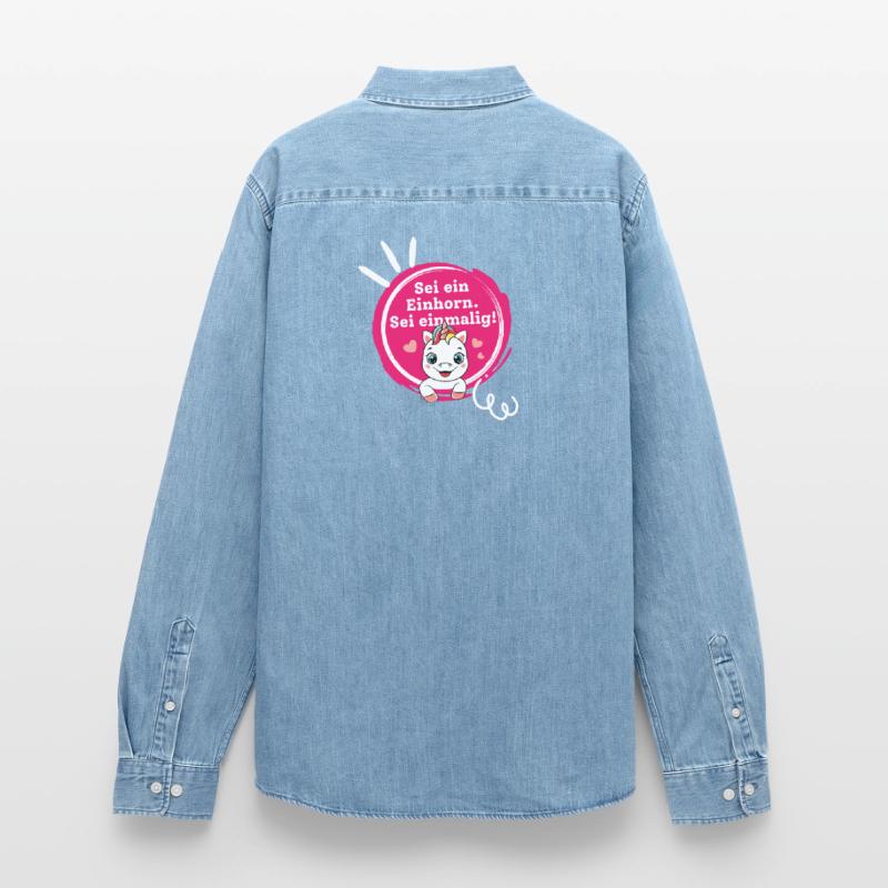 Sei ein Einhorn, Sei Einmalig! Männer Jeanshemd Organic von Stanley/Stella