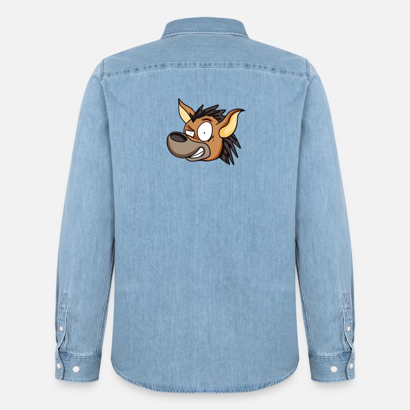 Hyäne - Männer Jeanshemd Organic von Stanley/Stella - verwaschenes Hellblau