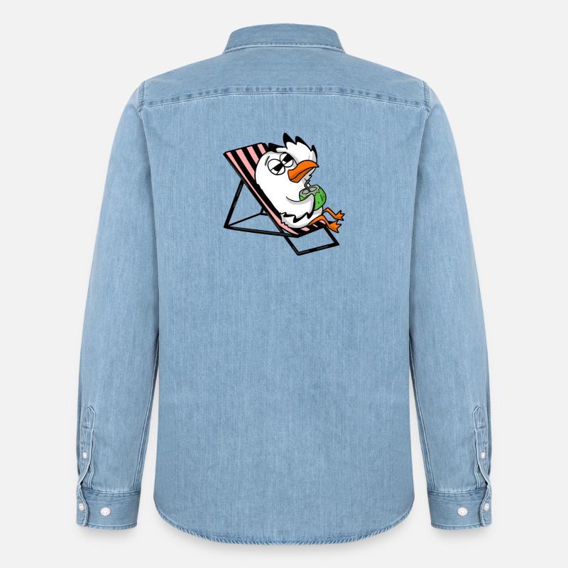 Möwe - Männer Jeanshemd Organic von Stanley/Stella - verwaschenes Hellblau