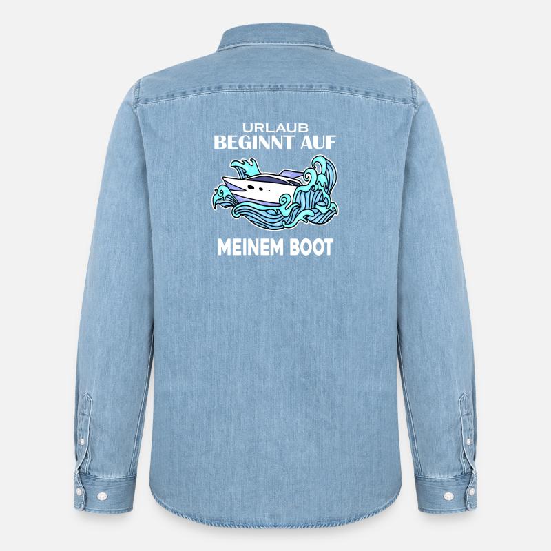 Boot - Männer Jeanshemd Organic von Stanley/Stella - verwaschenes Hellblau
