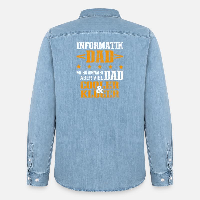 Informatiker Vater Programmierer Technik-Nerd - Männer Jeanshemd Organic von Stanley/Stella - verwaschenes Hellblau