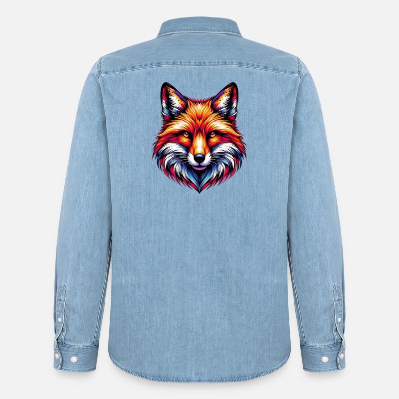 Fuchs - Männer Jeanshemd Organic von Stanley/Stella - verwaschenes Hellblau