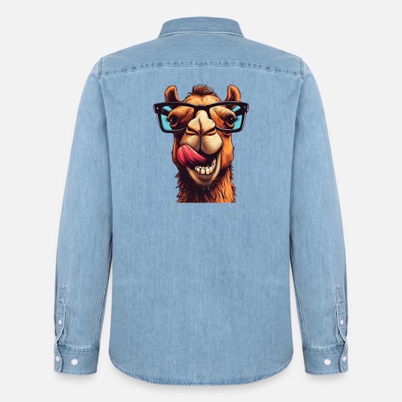 Kamel - Männer Jeanshemd Organic von Stanley/Stella - verwaschenes Hellblau