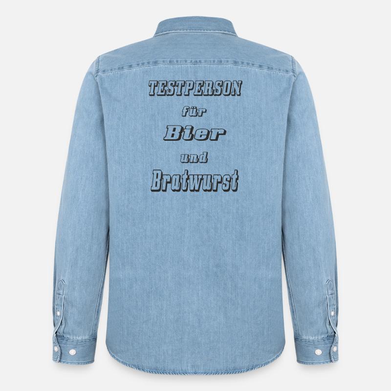Testperson 1 - Männer Jeanshemd Organic von Stanley/Stella - verwaschenes Hellblau
