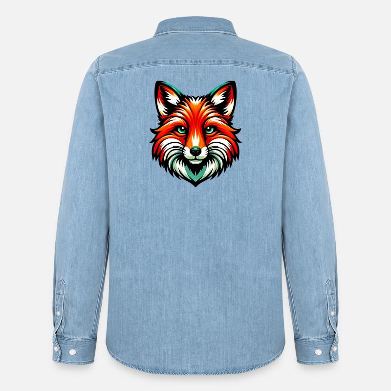 Fuchs - Männer Jeanshemd Organic von Stanley/Stella - verwaschenes Hellblau