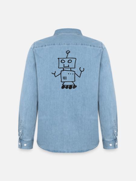 Robot - Chemise en denim homme bio Stanley/Stella - bleu clair délavé