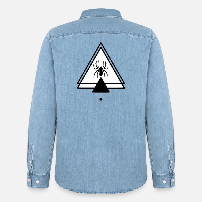 Spinne - Männer Jeanshemd Organic von Stanley/Stella - verwaschenes Hellblau