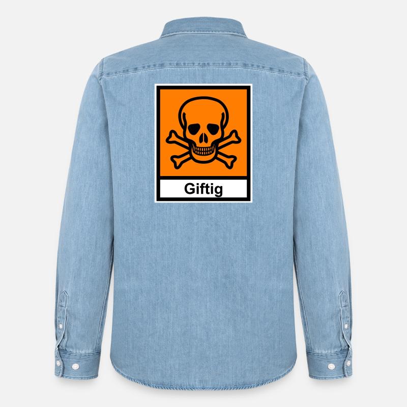 Giftig - Männer Jeanshemd Organic von Stanley/Stella - verwaschenes Hellblau