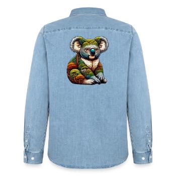 Koala - Chemise en denim homme bio Stanley/Stella - bleu clair délavé - Dos - AI Model Male 185 light (185cm)