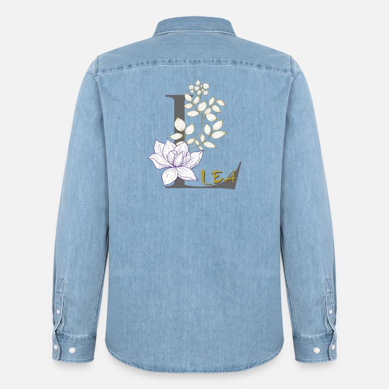 Buchstabe L Initiale Lea - Männer Jeanshemd Organic von Stanley/Stella - verwaschenes Hellblau