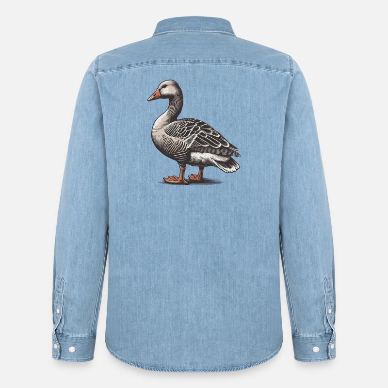Gans - Männer Jeanshemd Organic von Stanley/Stella - verwaschenes Hellblau