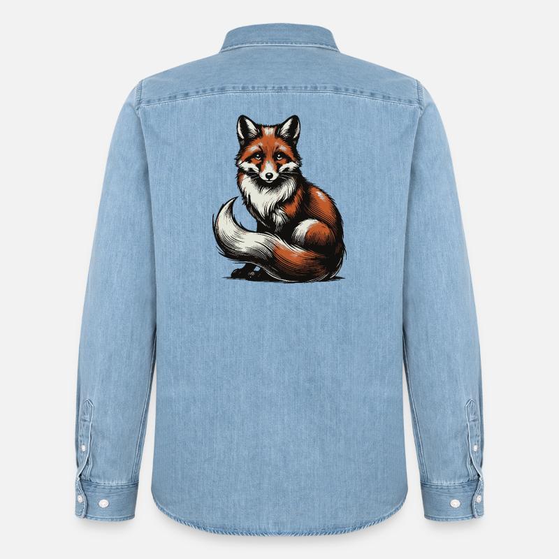 Fuchs - Männer Jeanshemd Organic von Stanley/Stella - verwaschenes Hellblau