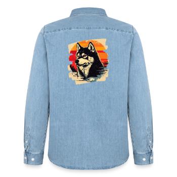 Rauque - Chemise en denim homme bio Stanley/Stella - bleu clair délavé - Dos - AI Model Male 185 light (185cm)