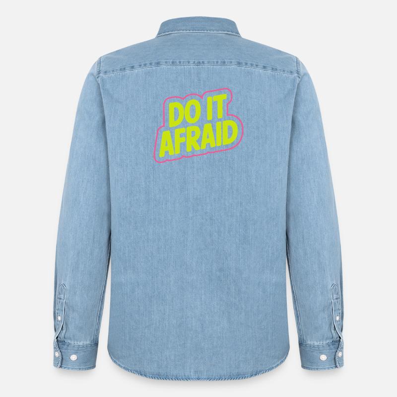 Do It Afraid Mut Weiterentwicklung Motivation - Männer Jeanshemd Organic von Stanley/Stella - verwaschenes Hellblau