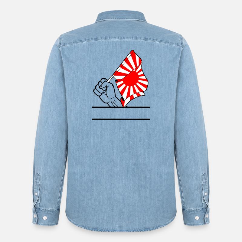 Faust mit aufgehender Sonne Flagge 2 - Männer Jeanshemd Organic von Stanley/Stella - verwaschenes Hellblau