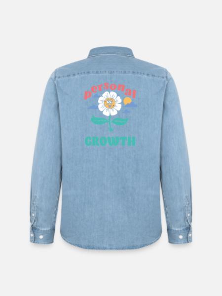 Personal Growth Daisy - Men’s Organic Denim Shirt by Stanley/Stella - light wash