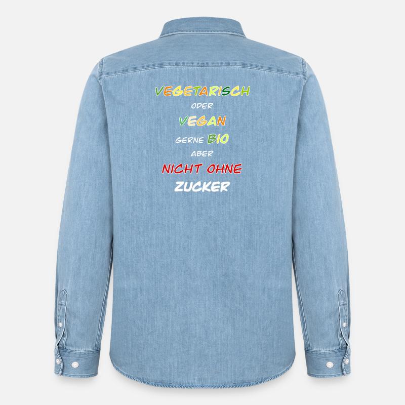 Vegetarisch, vegan, gerne bio! - Männer Jeanshemd Organic von Stanley/Stella - verwaschenes Hellblau