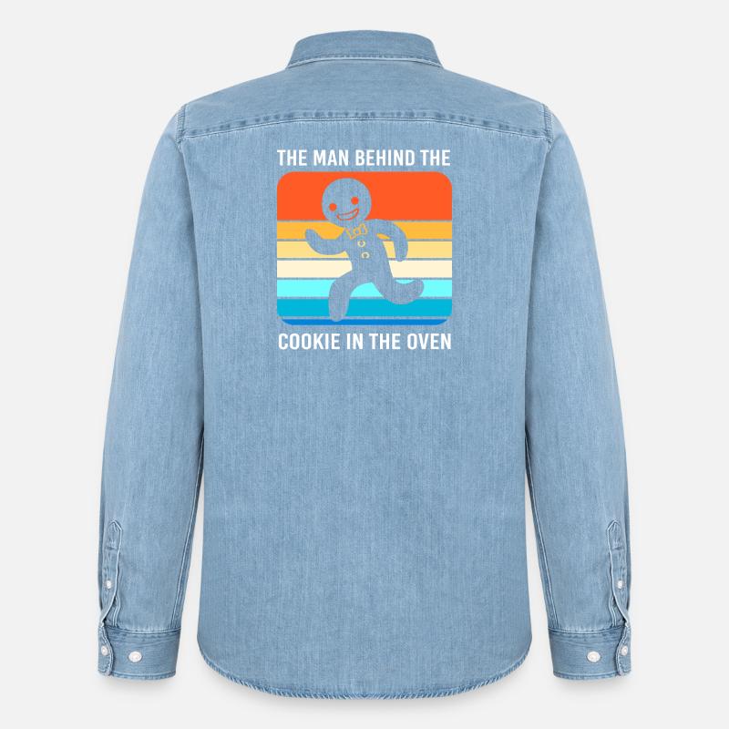 Werdender Papa werdende Väter - Männer Jeanshemd Organic von Stanley/Stella - verwaschenes Hellblau