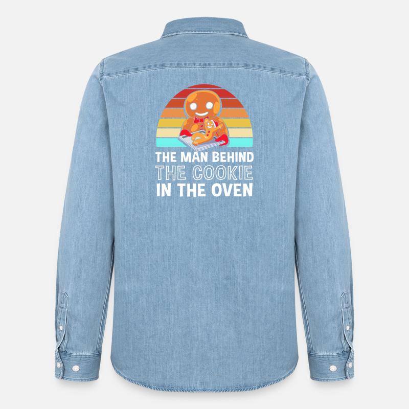 Werdender Papa werdende Väter - Männer Jeanshemd Organic von Stanley/Stella - verwaschenes Hellblau