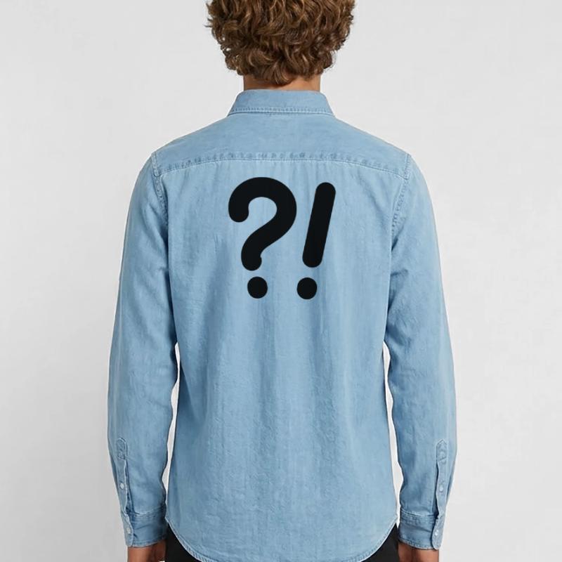 Points d’interrogation et points d’exclamation Chemise en denim homme bio Stanley/Stella