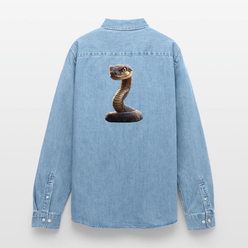 snake, python, cobra, rattlesnake, snakes Men’s Organic Denim Shirt by Stanley/Stella