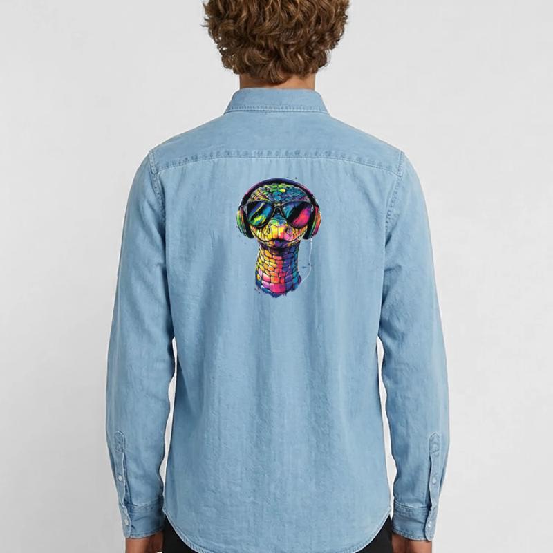 snake, python, cobra, rattlesnake, snakes Men’s Organic Denim Shirt by Stanley/Stella