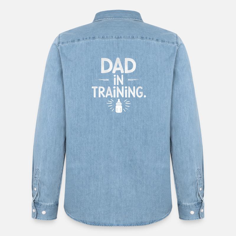 DAD IN TRAINING - Männer Jeanshemd Organic von Stanley/Stella - verwaschenes Hellblau