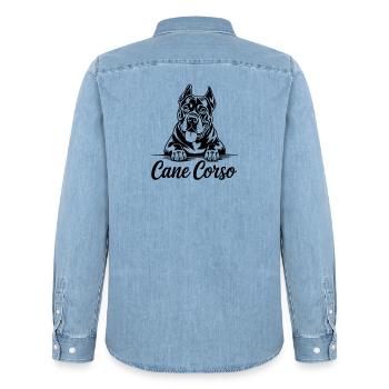 Cane Corso Dog Lover Design pour les amoureux des animaux - Chemise en denim homme bio Stanley/Stella - bleu clair délavé - Dos - AI Model Male 185 light (185cm)
