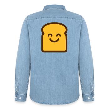 Cute Toast - Men’s Organic Denim Shirt by Stanley/Stella - light wash - Back - AI Model Male 185 light (185cm)