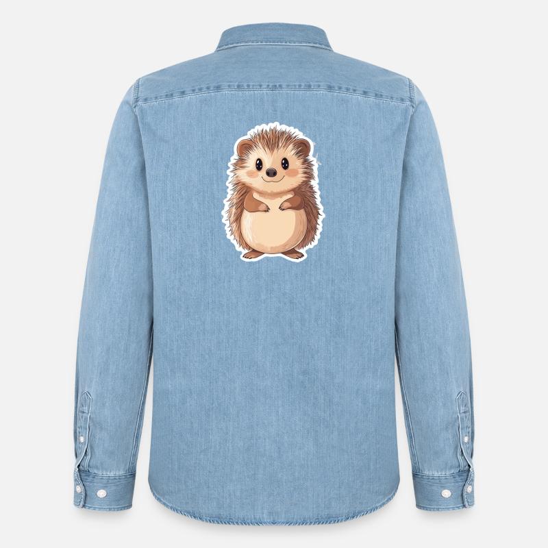 Igel - Männer Jeanshemd Organic von Stanley/Stella - verwaschenes Hellblau
