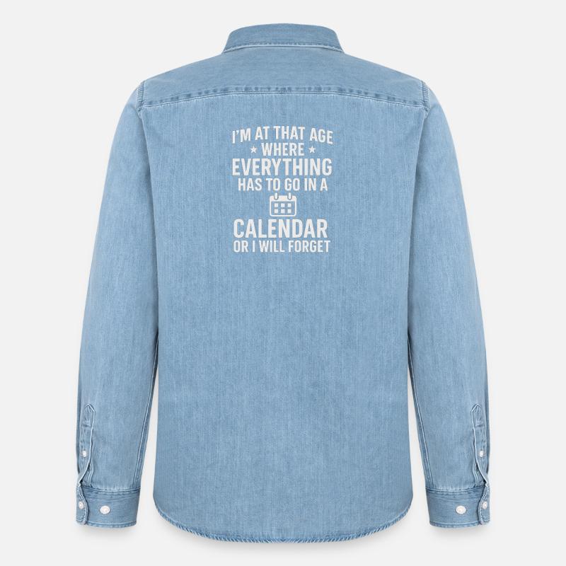 Kalender Dringlichkeit Lustiger Spruch - Männer Jeanshemd Organic von Stanley/Stella - verwaschenes Hellblau