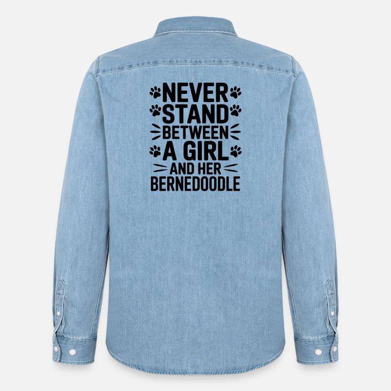 Bernedoodle Spruch Mädchen Bernedoodle Geschenk - Männer Jeanshemd Organic von Stanley/Stella - verwaschenes Hellblau