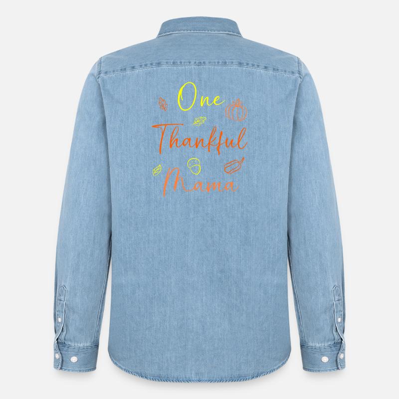 Thanksgiving Mama Mutter Oma Großmutter - Männer Jeanshemd Organic von Stanley/Stella - verwaschenes Hellblau