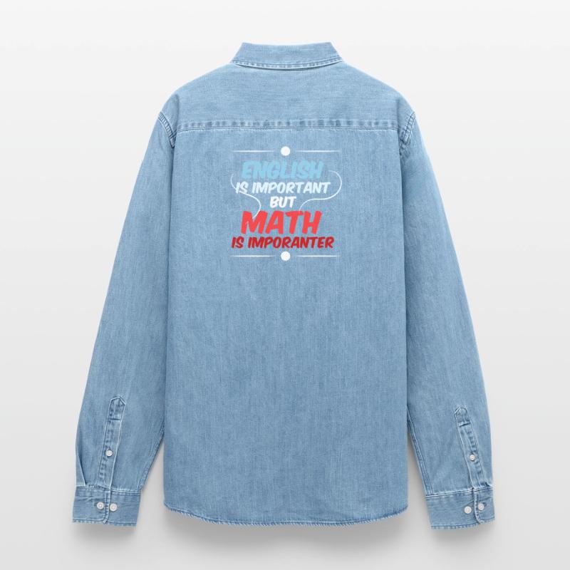 Math Math Math Teacher Mathematician Men’s Organic Denim Shirt by Stanley/Stella