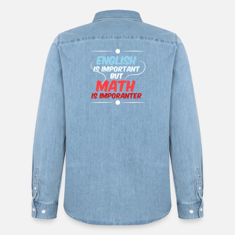 Math Math Math Teacher Mathematician - Men’s Organic Denim Shirt by Stanley/Stella - light wash