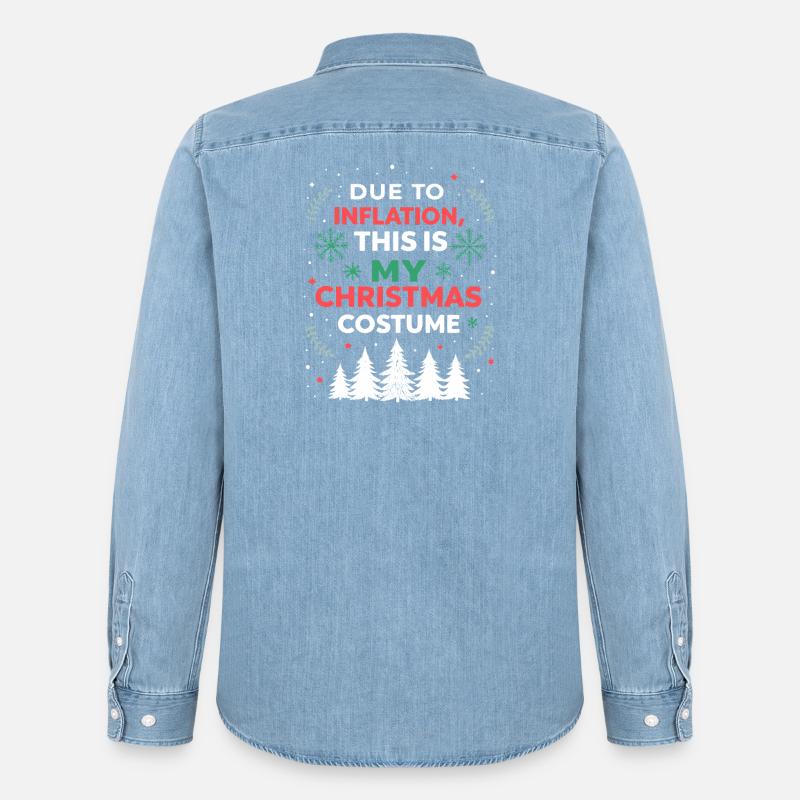 Weihnachtskostüm Inflation Humor - Männer Jeanshemd Organic von Stanley/Stella - verwaschenes Hellblau