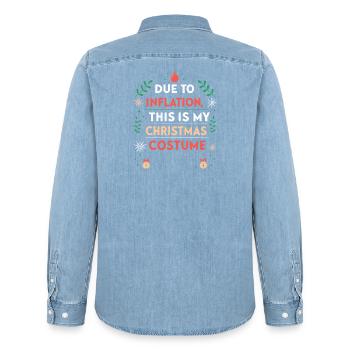 Budget Noël: Costume Inflation - Chemise en denim homme bio Stanley/Stella - bleu clair délavé - Dos - AI Model Male 185 light (185cm)