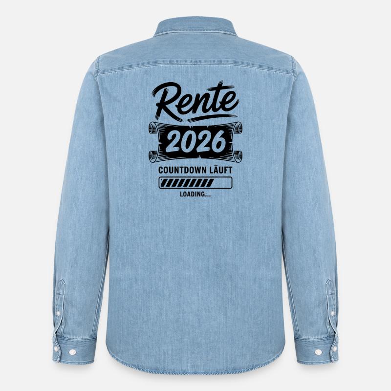 Rente Countdown Läuft - Männer Jeanshemd Organic von Stanley/Stella - verwaschenes Hellblau
