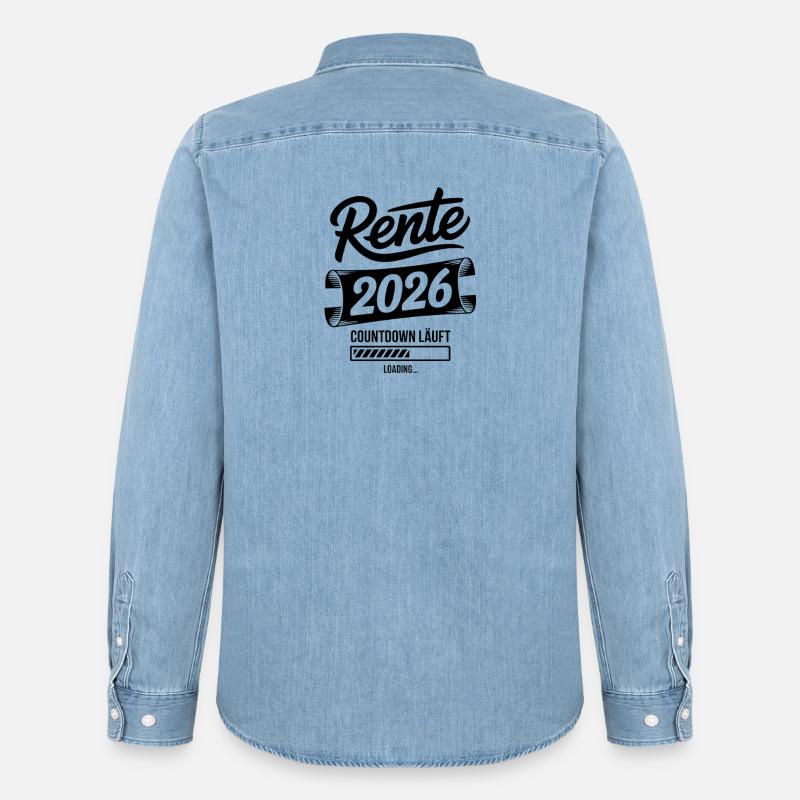 Rente 2026 Countdown Grafik - Männer Jeanshemd Organic von Stanley/Stella - verwaschenes Hellblau