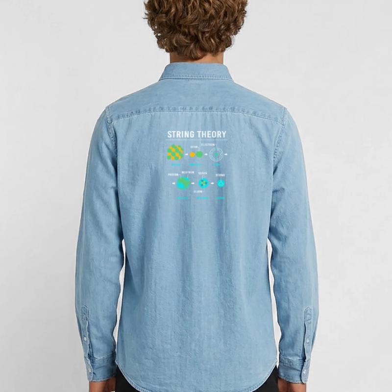 Quantum Physics Quantum Physics Quantum Leap Men’s Organic Denim Shirt by Stanley/Stella